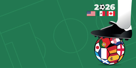 Naklejka premium 2026 football Cup with Nations qualified