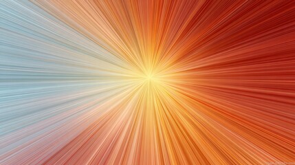 Obraz premium Radiant burst of light emanating from a central point, transitioning from blue/white to orange/red hues. Abstract and dynamic
