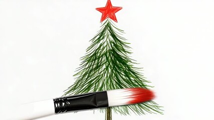 Video A festive Christmas tree with a bright red star on top, ideal for holiday decorations and promotions - Powered by Adobe