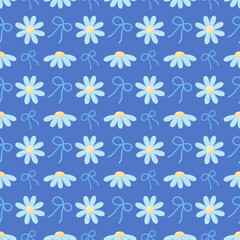 Seamless bow with flower Pattern Background