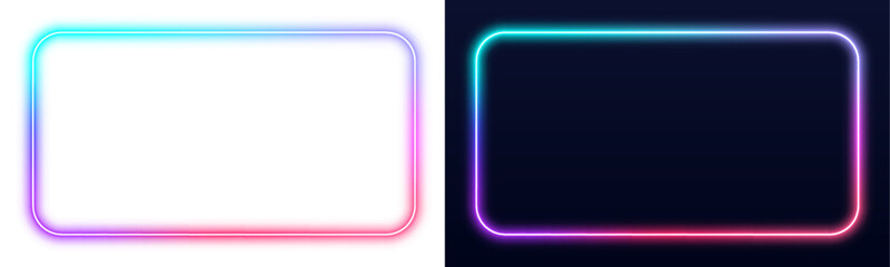 Neon square frames glow in red, blue, and green with gradient edges. Motion blur enhances depth and energy. Ideal for futuristic graphic compositions. PNG © Extrastock