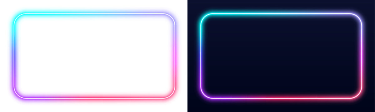 Neon square frames glow in red, blue, and green with gradient edges. Motion blur enhances depth and energy. Ideal for futuristic graphic compositions. PNG