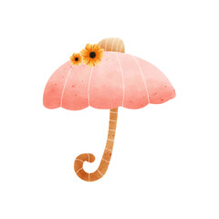 A cute and charming umbrella design, perfect for weather-themed projects, seasonal decorations, or digital artwork. Add a sweet and playful touch to any design with this umbrella.