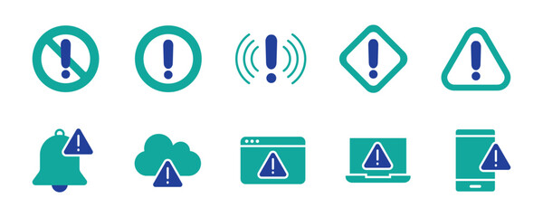 Alert and Warning line icon set. Set of 10 outline icons related to alert sign, warning, danger, hazard, attention sign, caution and others. Editable stroke. Vector illustration.