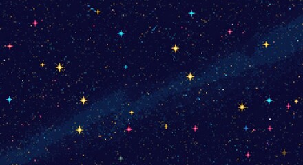 Fototapeta premium Colorful starry night sky background