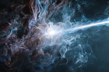 Cosmic smoke swirling around bright energy core