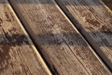 Wooden table texture background, outdoor table