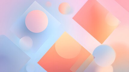 Abstraktes Pastell-Design mit schwebenden geometrischen Formen
