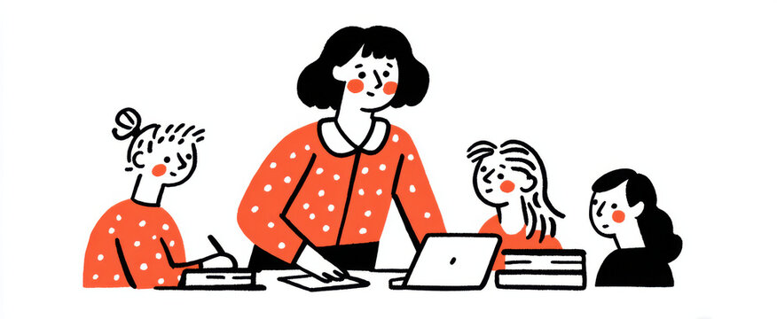 The teacher employs digital tools to enhance student lessons effectively.