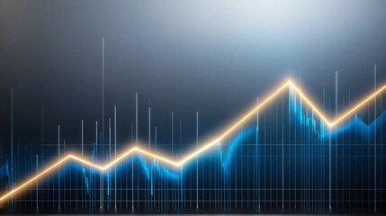 Futuristic Financial Data Visualization Background – Glowing Line Graphs and Analytics Light Waves