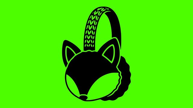 winter illustration headset silhouette video logo green icon screen outline music young lifestyle people headphones earphones happy person technology shape entertainment vector graphic background