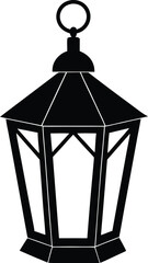 Black and White Vintage Lantern Icon

