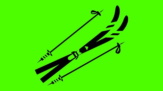 sport illustration winter silhouette video logo green icon screen outline  mountain mountain extreme active ski action vacation downhill snow shape competition vector graphic background