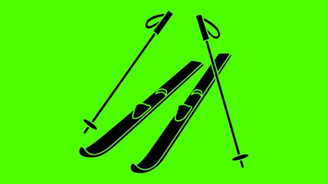 sport illustration winter silhouette video logo green icon screen outline  mountain mountain extreme active ski action vacation downhill snow shape competition vector graphic background