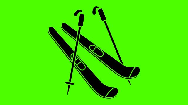 sport illustration winter silhouette video logo green icon screen outline  mountain mountain extreme active ski action vacation downhill snow shape competition vector graphic background