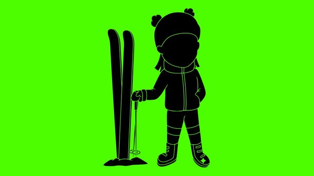 sport illustration winter silhouette video logo green icon screen outline  mountain mountain extreme active ski action vacation downhill snow shape competition vector graphic background