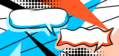 Background with speech bubble. Decorative abstract card in pop art style.
