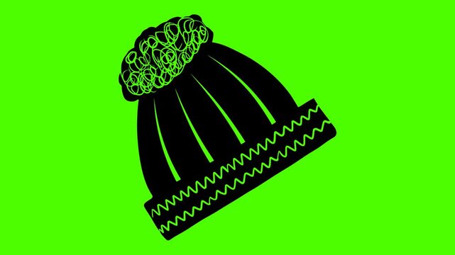 winter illustration hat silhouette video logo green icon screen outline fashion wool accessory beanie cap warm clothing apparel weather shape women vector graphic background