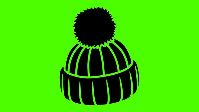 winter illustration hat silhouette video logo green icon screen outline fashion wool accessory beanie cap warm clothing apparel weather shape women vector graphic background