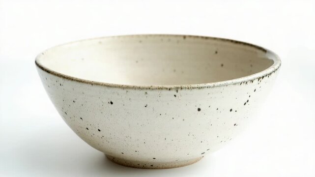 Video A white bowl sitting on a table with no other objects in sight