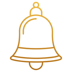 Line Art of Golden Bell on white background