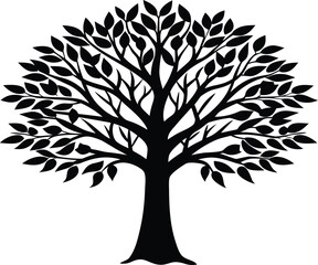 Black and White Tree Silhouette Vector

