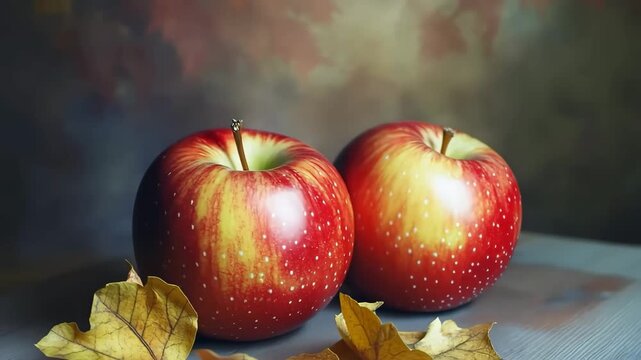 Two velvet apples, Two decorative velvet apples