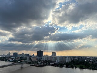 Clouds over the Chao Phraya River, Thailand