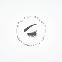 Beautiful and luxurious and modern women's eyelashes and eyebrows Logo Design. Logo for business, beauty salon, makeup, eyelash shop.