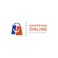 Online shop logo template design with a creative, modern and unique bag and basket concept.