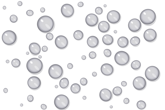 3D Water Droplets on Transparent Background: Clean, Fresh and Modern Design