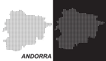 Andorra Dot Map Vector, Digital Geometric Silhouette, Infographic Template, Point Scale Technology Concept, Europe Country EPS