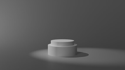 Minimalist 3D Cylinder Podium with Soft Spotlight for Product Display