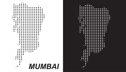 Mumbai Dot Map Vector, India Territory Digital Geometric Silhouette, Infographic Template, Point Scale Technology Concept EPS