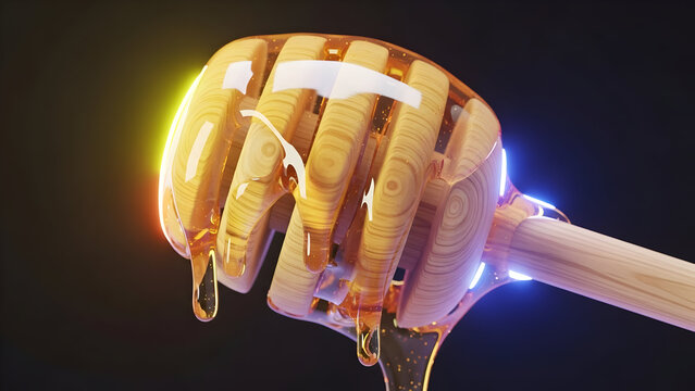 Medical symbol art vector illustration of DNA energy hand design with a glass of milk and water icon sweet honey