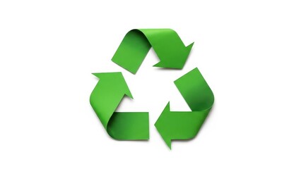 Obraz premium Green recycling symbol isolated on white background