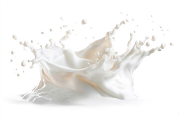 Dynamic white milk splash frozen in motion