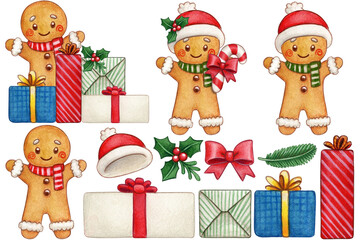 Gingerbread man and christmas presents