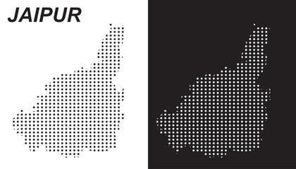 Jaipur Dot Map Vector, India Territory Digital Geometric Silhouette, Infographic Template, Point Scale Technology Concept EPS