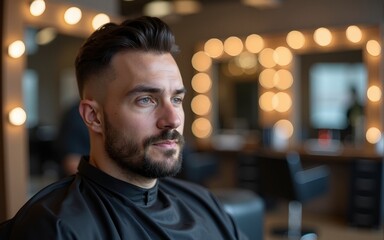 Man at Hairdresser's Salon. High quality