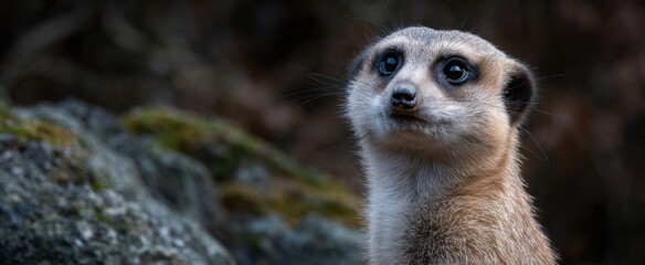 The meerkat stands tall alert as a watchful guard or lookout.
