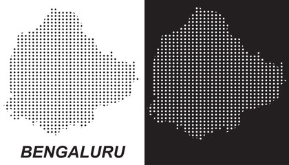 Bengaluru Dot Map Vector, India Territory Digital Geometric Silhouette, Infographic Template, Point Scale Technology Concept EPS