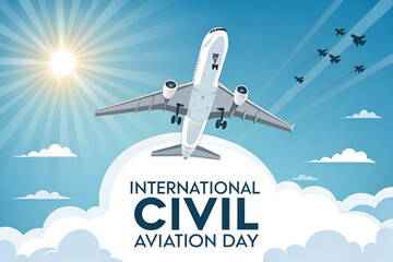 International Civil Aviation Day ascends with pride—jets, sun, and clouds celebrate global air travel on December 7. generative ai