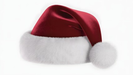 Photorealistic close up of a classic Santa hat Christmas