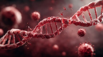 African Swine Fever virus damaging DNA helix