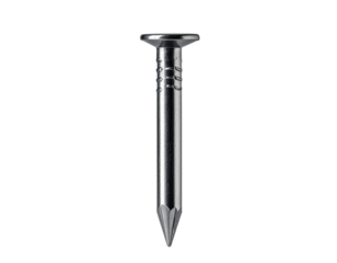 Steel Construction Nail for Carpentry and Framing Isolated on Transparent Background