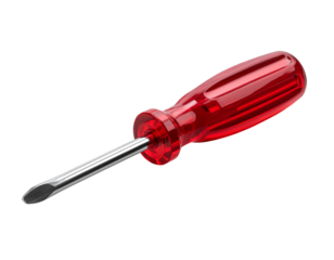 Red-Handled Phillips Screwdriver Isolated on Transparent Background