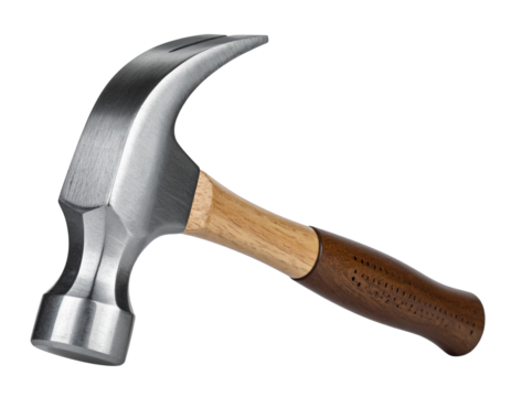 Heavy-Duty Sledgehammer with Steel Head and Wooden Handle Isolated on Transparent Background