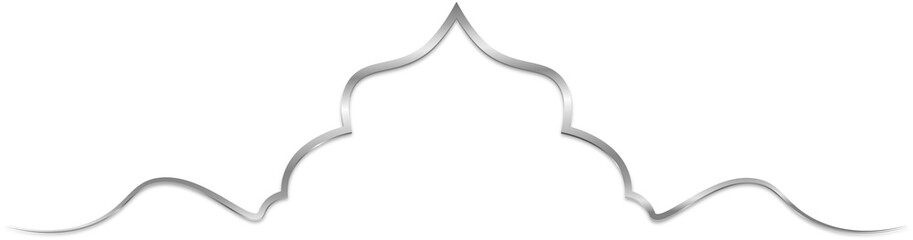 Silver Metallic Arch Dome Ornamental Divider Border