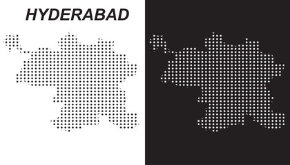 Hyderabad Dot Map Vector, India Territory Digital Geometric Silhouette, Infographic Template, Point Scale Technology Concept EPS